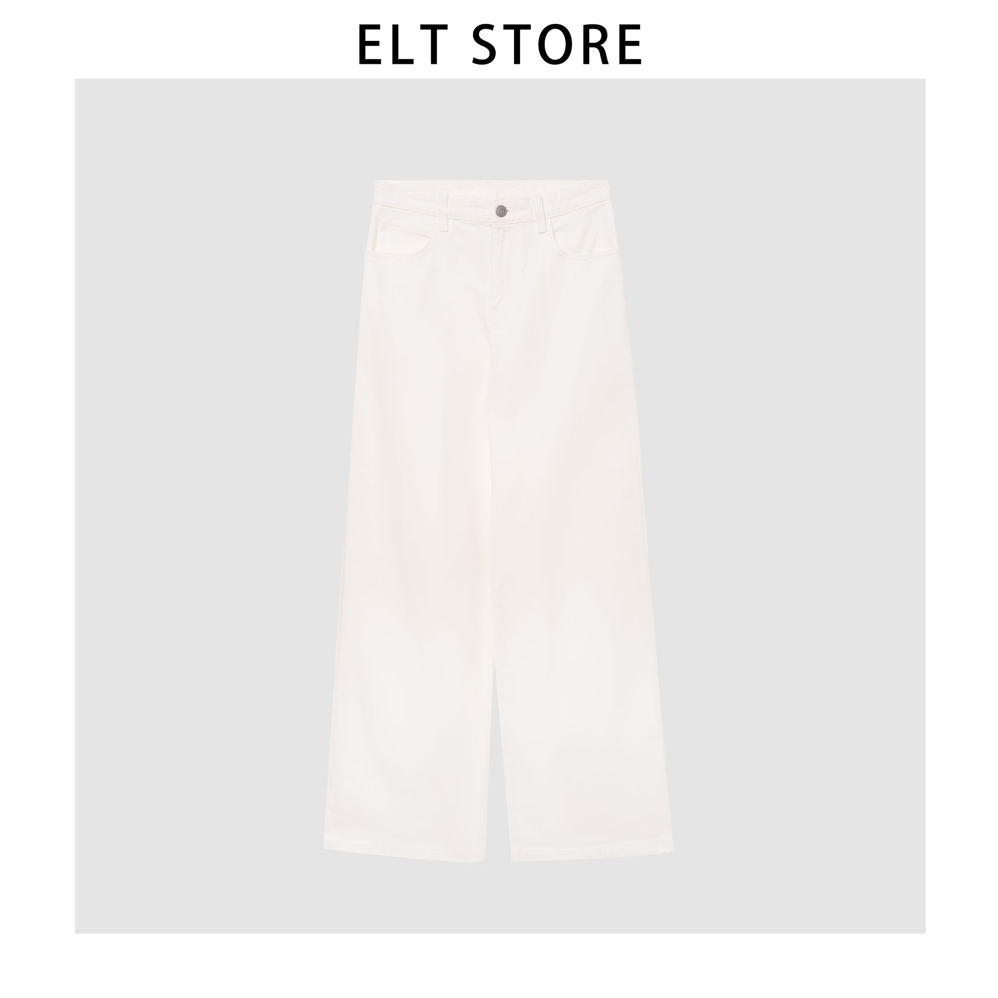Straight And Narrow White Cuffed Straight Jeans